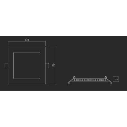 APLED - Χωνευτό Φωτιστικό μπάνιου LED SQUARE LED/12W/230V IP40 17x17 cm λευκό