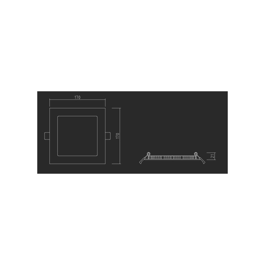 APLED - Χωνευτό Φωτιστικό μπάνιου LED SQUARE LED/12W/230V IP40 17x17 cm λευκό