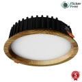 APLED - Χωνευτό φωτιστικό οροφής LED RONDO WOODLINE LED/12W/230V 3000K διάμετρος 20 cm δρυς μασίφ ξύλο