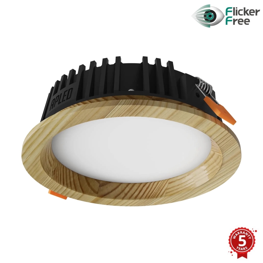 APLED - Χωνευτό φωτιστικό οροφής LED RONDO WOODLINE LED/6W/230V 4000K διάμετρος 15 cm πεύκο μασίφ ξύλο