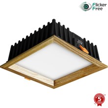 APLED - Χωνευτό φωτιστικό οροφής LED SQUARE WOODLINE LED/12W/230V 4000K 17x17 cm μασίφ ξύλο τέφρας