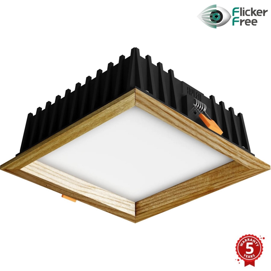 APLED - Χωνευτό φωτιστικό οροφής LED SQUARE WOODLINE LED/12W/230V 4000K 17x17 cm μασίφ ξύλο τέφρας