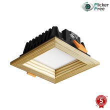APLED - Χωνευτό φωτιστικό οροφής LED SQUARE WOODLINE LED/3W/230V 4000K 9x9 cm μασίφ ξύλο πεύκο