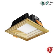 APLED - Χωνευτό φωτιστικό οροφής LED SQUARE WOODLINE LED/3W/230V 4000K 9x9 cm  μασίφ ξύλο τέφρας