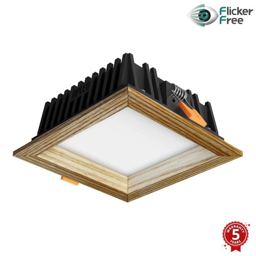 APLED - Χωνευτό φωτιστικό οροφής LED SQUARE WOODLINE LED/6W/230V 4000K 12x12 cm μασίφ ξύλο τέφρας