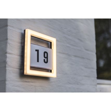 Αριθμός οικίας LED ALICE LED/13W/230V IP44 3000K ανθρακί