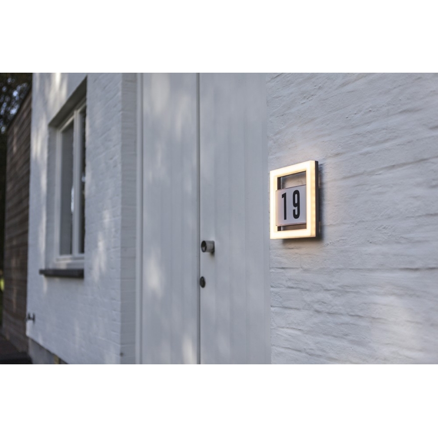 Αριθμός οικίας LED ALICE LED/13W/230V IP44 3000K ανθρακί