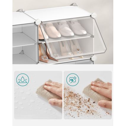 Αρθρωτή ραφιέρα με διαμερίσματα BOXIFY, λευκή