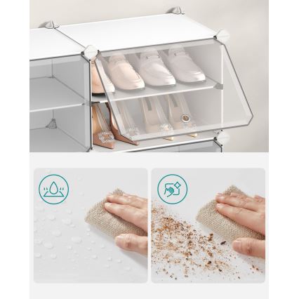 Αρθρωτή ραφιέρα με θήκες BOXIFY, λευκή