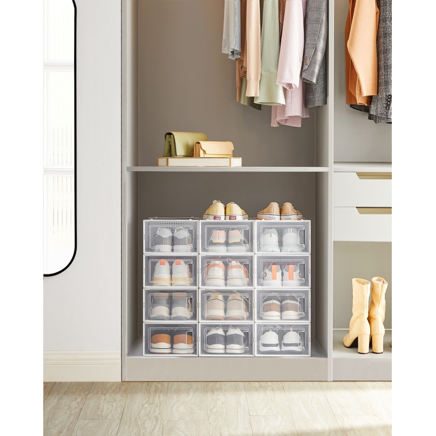 Αρθρωτή ραφιέρα με θήκες BOXIFY, λευκή