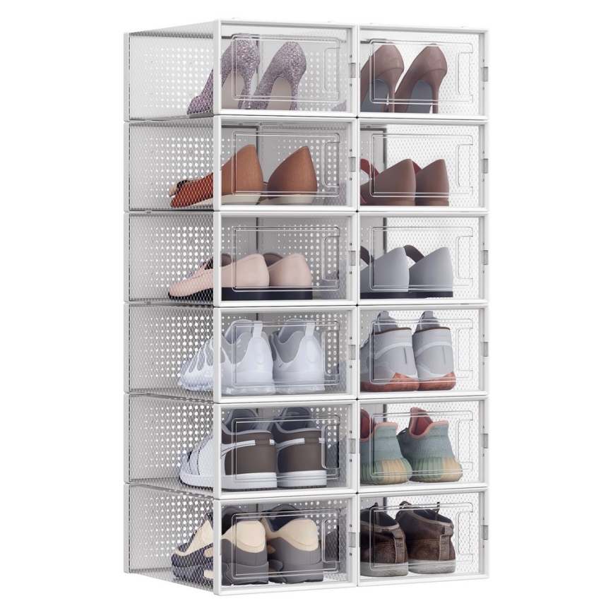 Αρθρωτή ραφιέρα με θήκες BOXIFY, λευκή