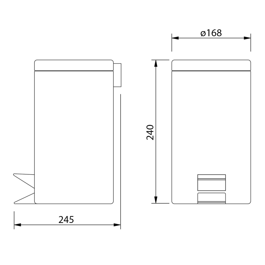 Aqualine - Κάδος απορριμμάτων SIMPLE LINE 3 l polished ανοξείδωτο ατσάλι
