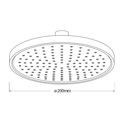Aqualine - Κεφαλή ντουζ διάμετρος 20 cm γυαλιστερό χρώμιο