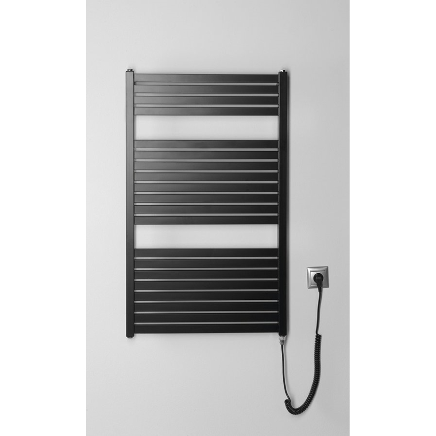 Aqualine - Ηλεκτρική πετσετοκρεμάστρα μπάνιου TONDI-E 400W 97x60 cm μαύρη ματ