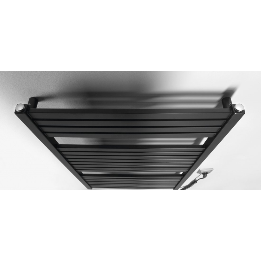 Aqualine - Ηλεκτρική πετσετοκρεμάστρα μπάνιου TONDI-E 400W 97x60 cm μαύρη ματ