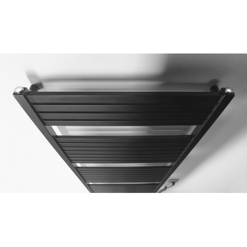 Aqualine - Ηλεκτρική πετσετοκρεμάστρα μπάνιου TONDI-E 600W 133x60 εκ. ματ μαύρο
