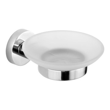 Aqualine - Σαπουνοθήκη τοίχου SAMBA γαλακτερό Γυαλί/γυαλιστερό χρώμιο