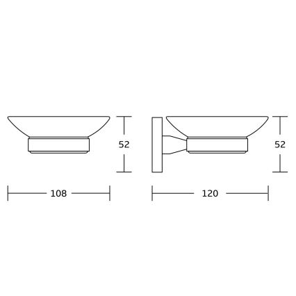 Aqualine - Σαπουνοθήκη τοίχου SAMBA γαλακτερό Γυαλί/γυαλιστερό χρώμιο