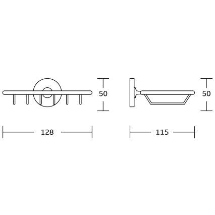 Aqualine - Σπογγοθήκη επίτοιχη SAMBA γυαλιστερό χρώμιο