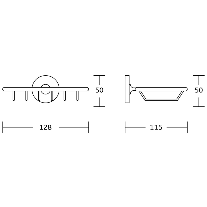 Aqualine - Σπογγοθήκη επίτοιχη SAMBA γυαλιστερό χρώμιο