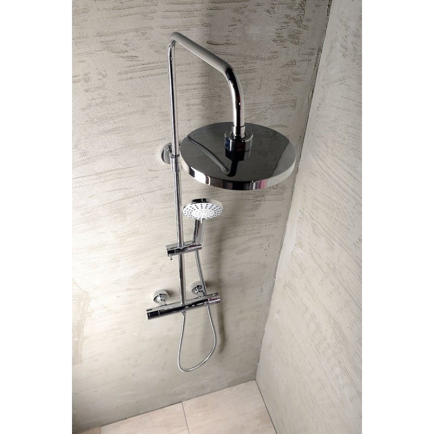 Aqualine - Σετ μπάνιου με θερμοστατική μπαταρία LIGA γυαλιστερό χρώμιο