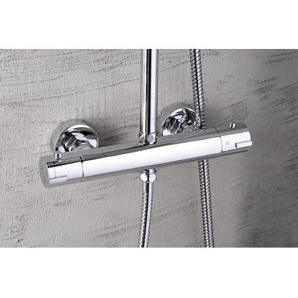 Aqualine - Σετ μπάνιου με θερμοστατική μπαταρία LIGA γυαλιστερό χρώμιο