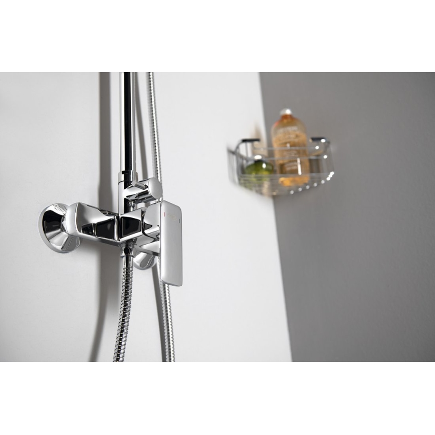 Aqualine - Σετ ντους με μπαταρία FACTOR σε γυαλιστερό χρώμιο