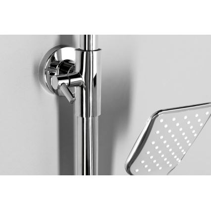 Aqualine - Σετ ντους με μπαταρία FACTOR σε γυαλιστερό χρώμιο