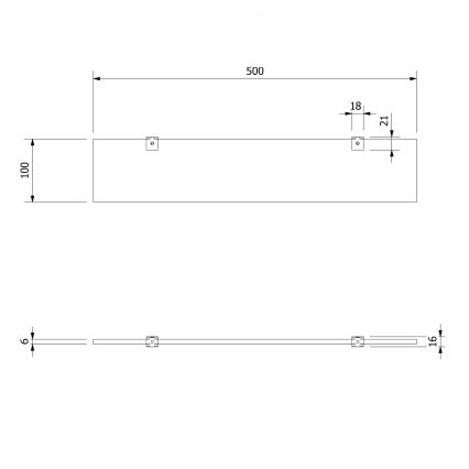 Aqualine - Ράφι τοίχου SAMBA 50 cm