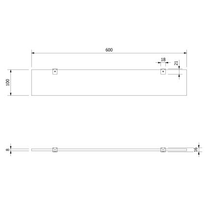 Aqualine - Ράφι τοίχου SAMBA 60 cm