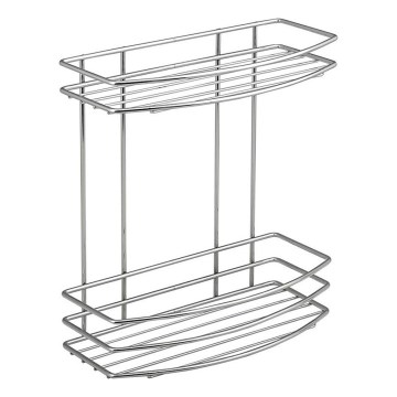 Aqualine - Ράφι Μπάνιου 2 Θέσεων ΧΡΩΜΙΟ LINE γυαλιστερό χρώμιο