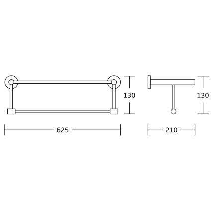 Aqualine - Επιτοίχια πετσετοθήκη SAMBA 21x62,5 cm γυαλιστερό χρώμιο