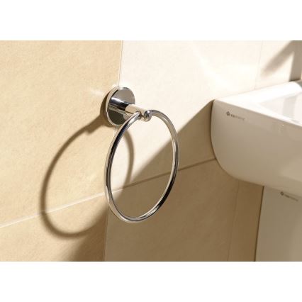 Aqualine - Επιτοίχια πετσετοθήκη SAMBA διάμετρος 15,5 cm γυαλιστερό χρώμιο