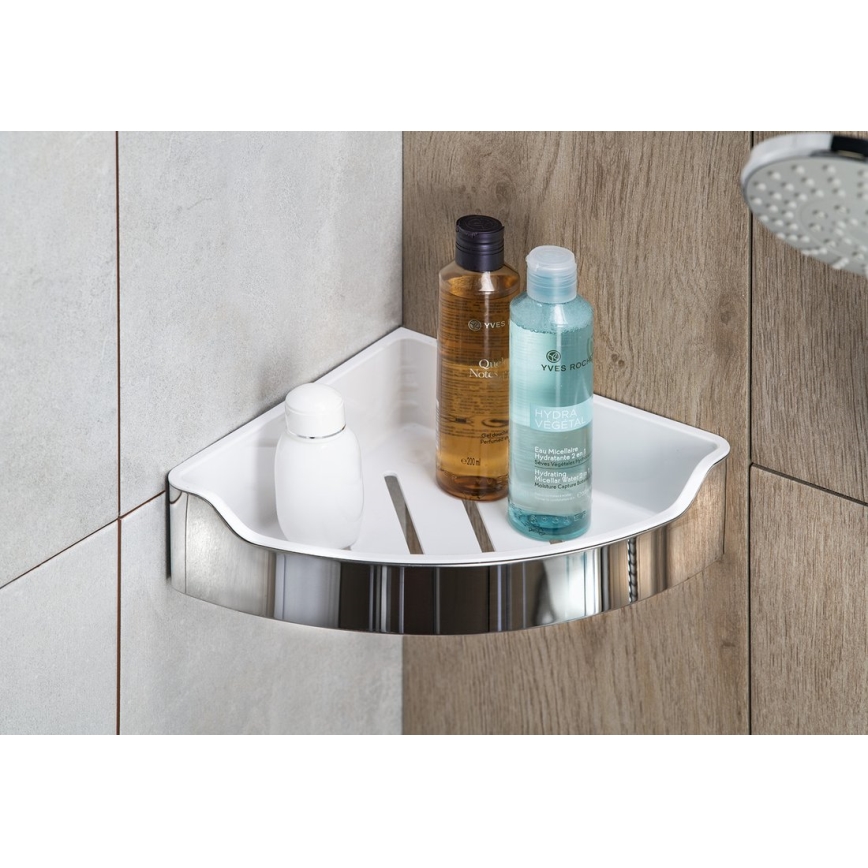Aqualine - Γωνιακό ράφι μπάνιου SAMBA 21,8x30 cm γυαλιστερό χρώμιο