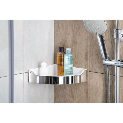 Aqualine - Γωνιακό ράφι μπάνιου SAMBA 21,8x30 cm γυαλιστερό χρώμιο