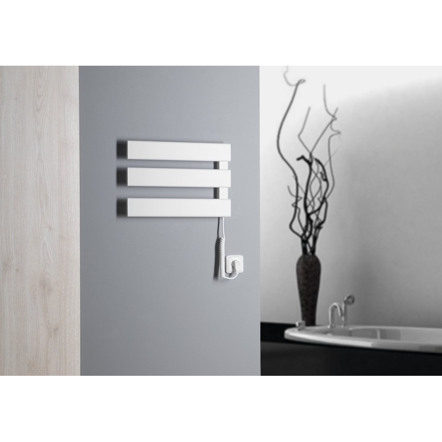 Aqualine - Ηλεκτρική πετσετοκρεμάστρα ELVIS 50W/230V 34,2 cm λευκό δεξιός