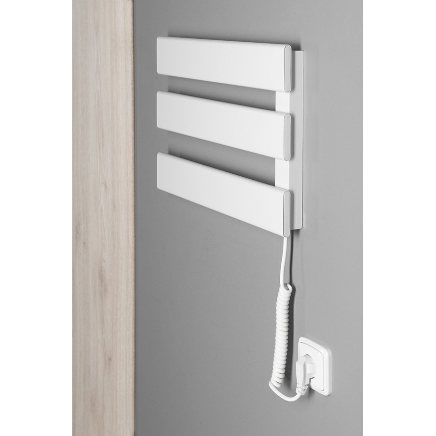 Aqualine - Ηλεκτρική πετσετοκρεμάστρα ELVIS 50W/230V 34,2 cm λευκό δεξιός