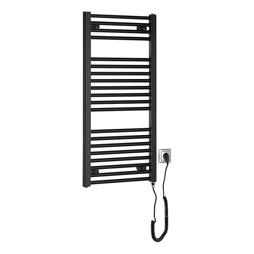 Aqualine - Ηλεκτρική πετσετοκρεμάστρα μπάνιου  DIRECT-E 300W/230V 96 cm ματ μαύρο ευθεία