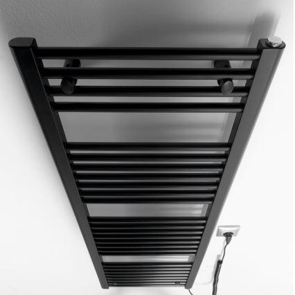 Aqualine - Ηλεκτρική πετσετοκρεμάστρα μπάνιου  DIRECT-E 400W/230V 132 cm ματ μαύρο ευθεία