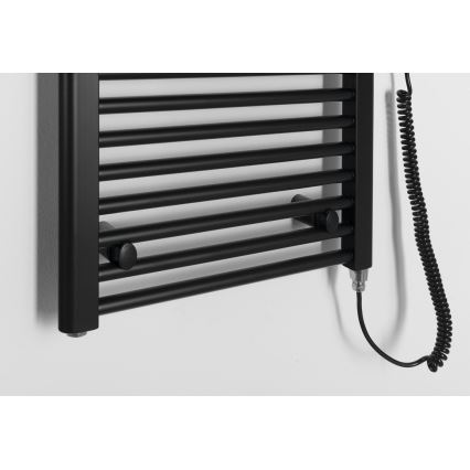Aqualine - Ηλεκτρική πετσετοκρεμάστρα μπάνιου  DIRECT-E 400W/230V 132 cm ματ μαύρο ευθεία