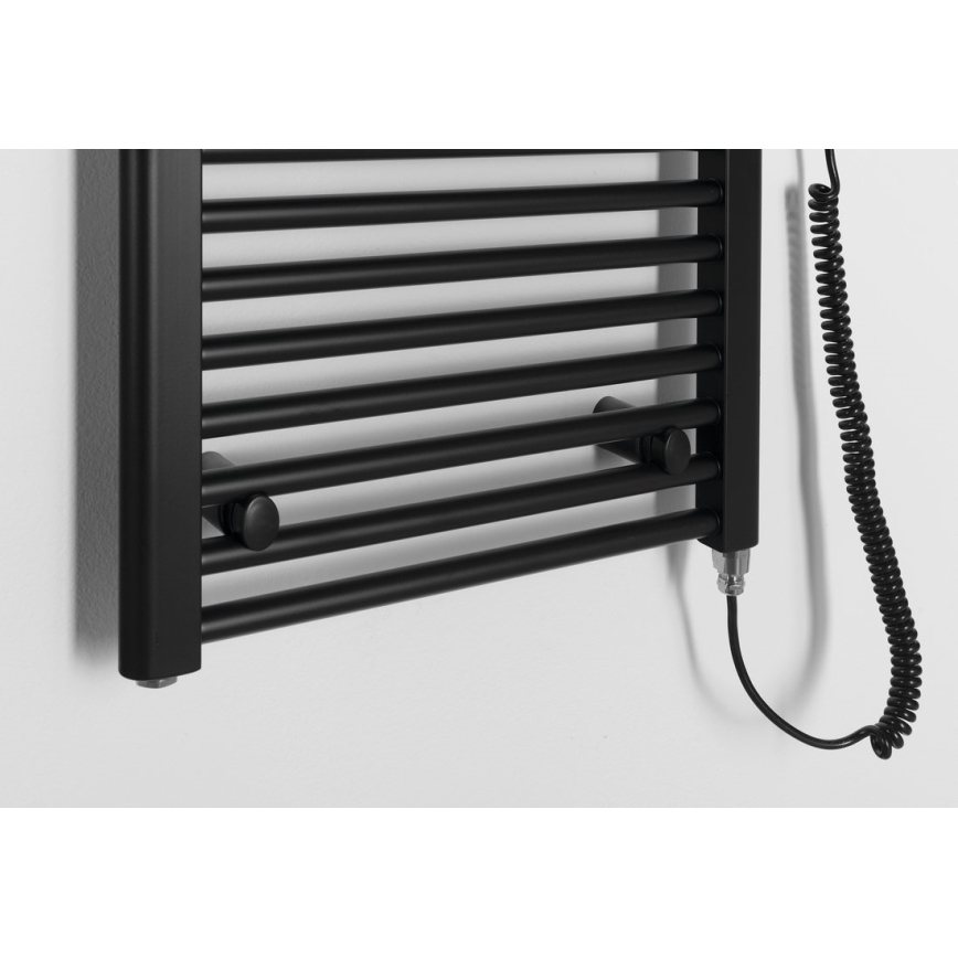 Aqualine - Ηλεκτρική πετσετοκρεμάστρα μπάνιου  DIRECT-E 400W/230V 132 cm ματ μαύρο ευθεία