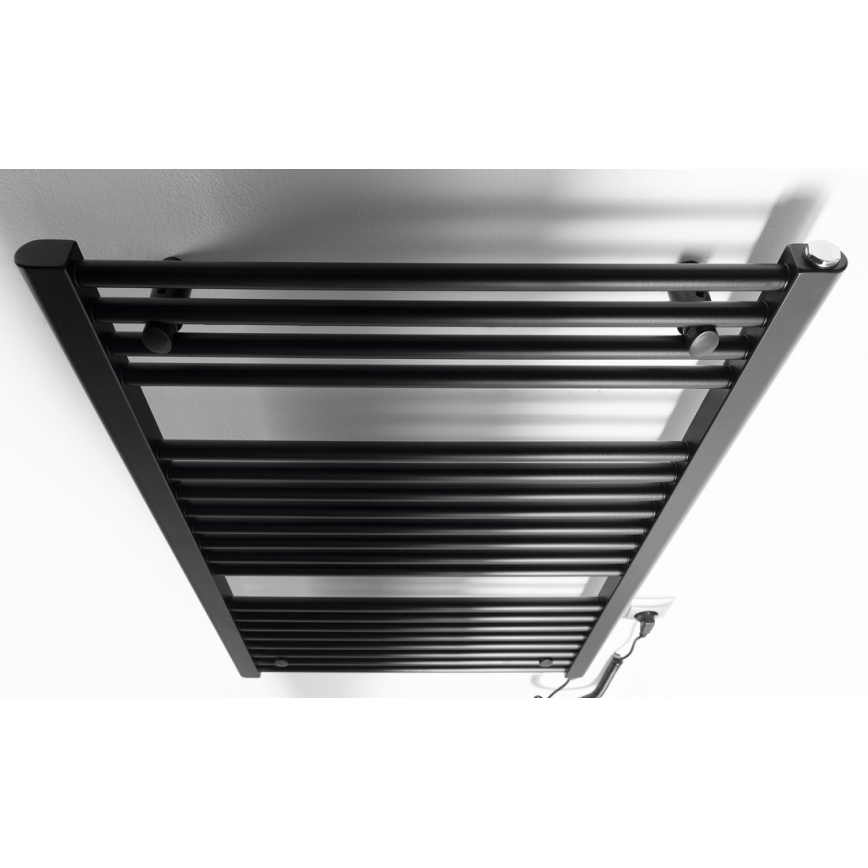 Aqualine - Ηλεκτρική πετσετοκρεμάστρα μπάνιου  DIRECT-E 400W/230V 96 cm ματ μαύρο ευθεία