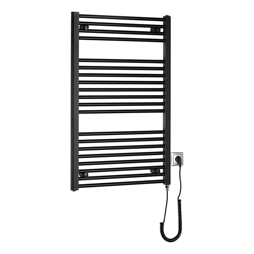 Aqualine - Ηλεκτρική πετσετοκρεμάστρα μπάνιου  DIRECT-E 400W/230V 96 cm ματ μαύρο ευθεία