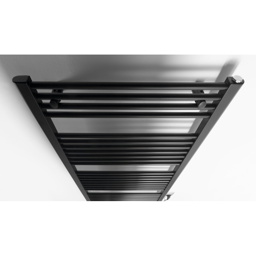 Aqualine - Ηλεκτρική πετσετοκρεμάστρα μπάνιου  DIRECT-E 600W/230V 132 cm ματ μαύρο ευθεία