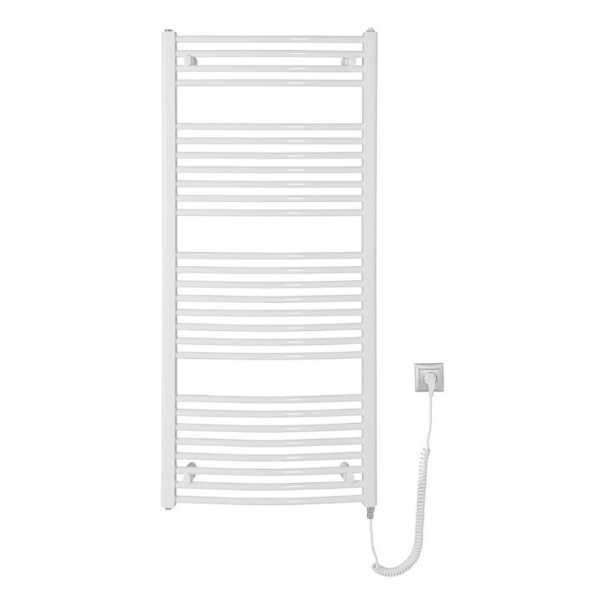 Aqualine - Ηλεκτρική πετσετοκρεμάστρα μπάνιου ORBIT-E 600W/230V 132 cm λευκό στρογγυλή