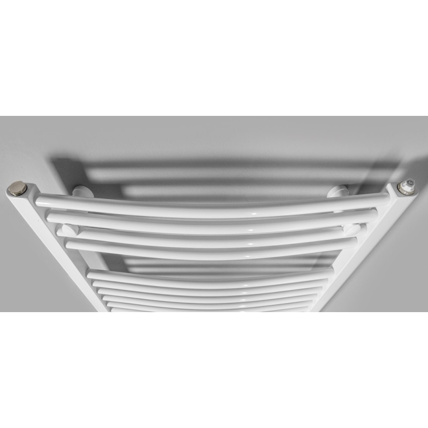 Aqualine - Ηλεκτρική πετσετοκρεμάστρα μπάνιου ORBIT-E 600W/230V 132 cm λευκό στρογγυλή