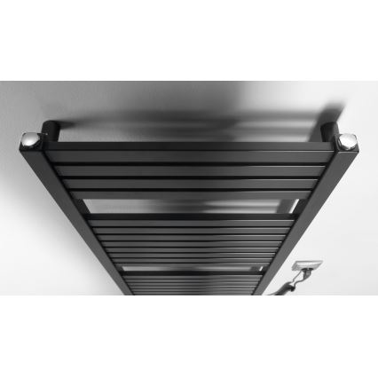 Aqualine - Ηλεκτρική πετσετοκρεμάστρα μπάνιου TONDI-E 300W/230V 97 cm ματ μαύρο ευθεία