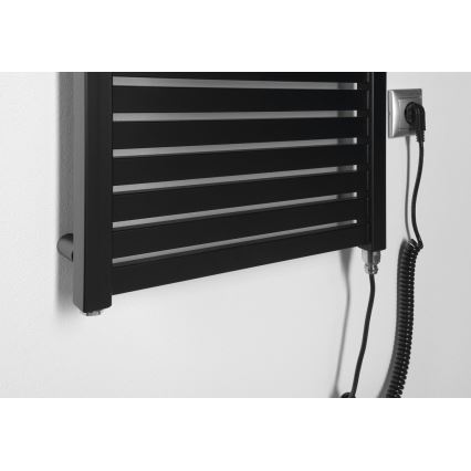 Aqualine - Ηλεκτρική πετσετοκρεμάστρα μπάνιου TONDI-E 300W/230V 97 cm ματ μαύρο ευθεία