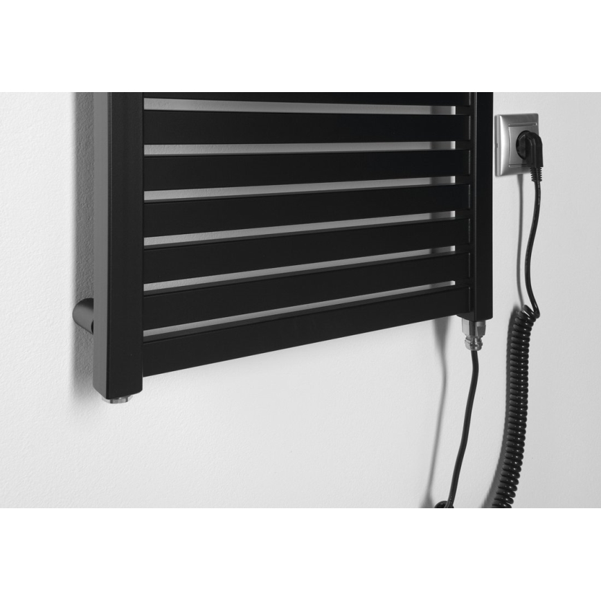 Aqualine - Ηλεκτρική πετσετοκρεμάστρα μπάνιου TONDI-E 300W/230V 97 cm ματ μαύρο ευθεία