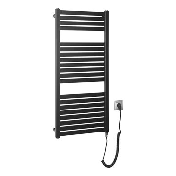 Aqualine - Ηλεκτρική πετσετοκρεμάστρα μπάνιου TONDI-E 300W/230V 97 cm ματ μαύρο ευθεία